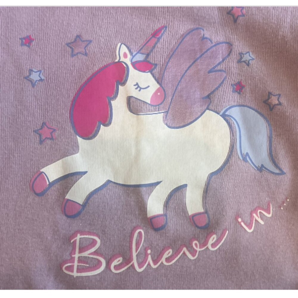 Kids Headquarters 4-Piece Cotton Pajama SET, Unicorn Size 5 - Picture 3 of 3